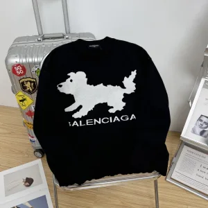 Designer AAA Balenciaga Hoodies Red Jacquard Easy To Match