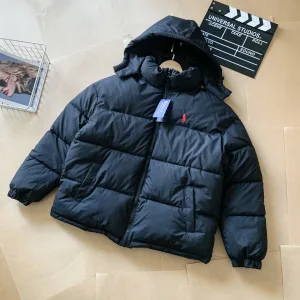 Super Clone Reps Ralph Lauren Cotton-Padded Coat Red Cotton Down Nylon Adjustable Drawstring Winter