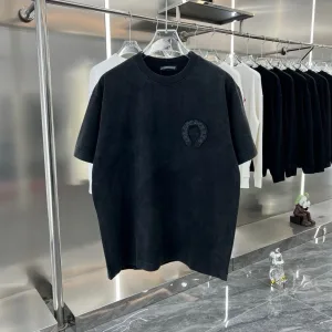 Designer Chrome Hearts Short-Sleeved T-Shirt Red Silk Embroidery