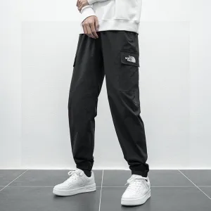 Designer North Trousers Red Cotton Twill Fabric Breathable And Not Stuffy Simple Style Spring Summer Autumn Embroidery Side Pockets