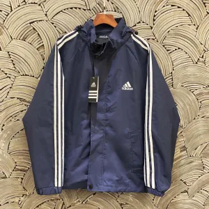 Designer Adidas Outerwear Blue Oxford Cloth