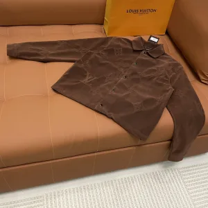 AAA Reps Louis Vuitton Long-Sleeved Shirts Red Velvet Embroidery
