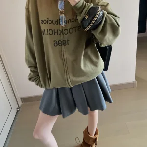 High Quality Acne Studios Outerwear Green Cotton Relaxed Fit Street Style Retro Distressed Winter