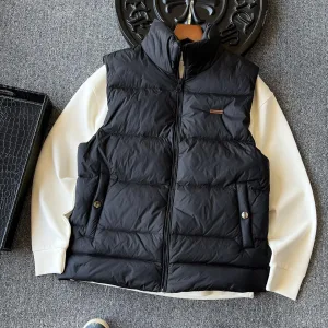 Super Clone Zegna Vest Red Feather Duck Down Woven Fabric Formal Business Spring Winter