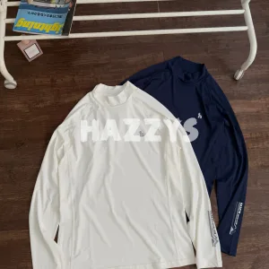 High Quality Super Clone Hazzys Long-Sleeved T-Shirt Blue Quick-Drying Fabric Autumn Winter And