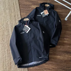 Reps AAA Mammut Waterproof Jacket Red Gore-Tex Down Nylon Fleece Fabric Outdoor Functionality Rock Climbing Zippered Pocket