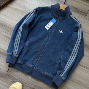 Super Clone Adidas Coat Red Denim Embroidery