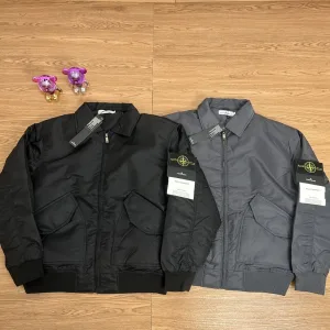 Designer Stone Island Jacket Red Cotton Down Ribbed Fabric Exquisite Workmanship Street Style Winter Early