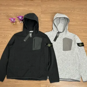 Designer Stone Island Jacket Ash Fleece Fabric Exquisite Workmanship Street Style