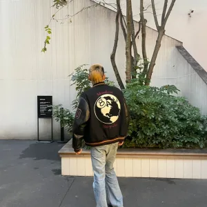 Designer High Quality Stussy Jacket Red Wool Patch