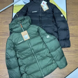Designer Super Clone Mammut Outerwear Red Goose Down Fleece Mesh Winter Drawstring Adjustment Side Pockets Zippered Pocket