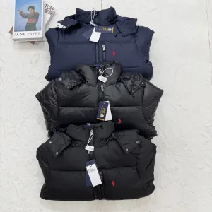 Reps Ralph Lauren Jacket Red Duck Down Nylon Fleece Winter Embroidery