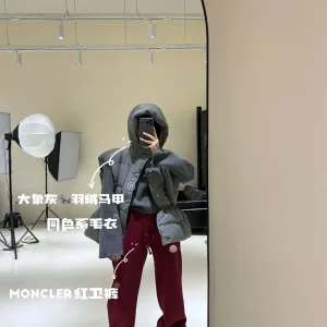 Designer Super Clone Monk Jogger Pants Red Fleece Winter