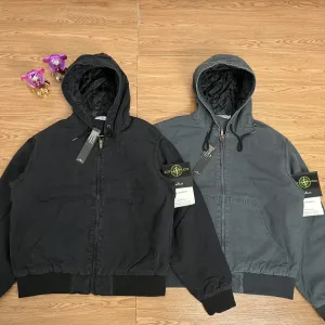 Reps Stone Island Cotton-Padded Coat Red Cotton Down Ribbed Fabric Exquisite Workmanship Street Style Winter Early