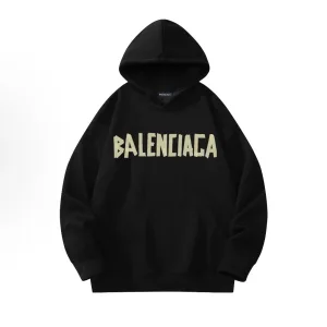 Luxury Balenciaga Hoodie Yellow Cotton Xinjiang Ribbed Fabric Relaxed Fit