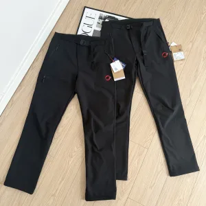 AAA Mammut Trousers Red Softshell Fabric Smooth To The Touch Unrestricted Movement Outdoor Windproof Zippered Pocket