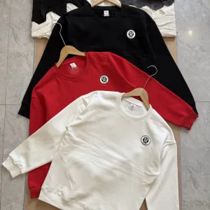 High Quality Lululemon Sweatshirt Red Cotton Pure Ribbed Fleece Soft And Smooth To The Touch Autumn Winter