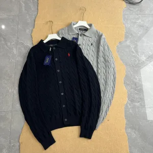 High Quality Ralph Lauren Outerwear Red Cotton Autumn Winter And Embroidery