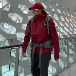 Designer Archaeopteryx Jacket Red Gore-Tex Simple And Elegant Design Urban Commuting Spring Autumn