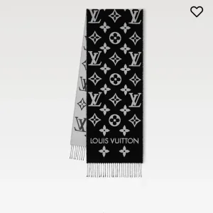 High Quality Designer Louis Vuitton Shawl Black Lady Wool Double-Sided Elegant