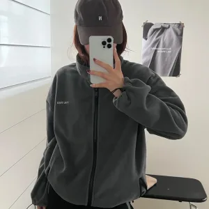 High Quality Miu Coat Red Fleece
