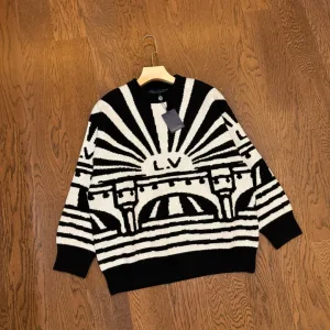 High Quality Reps Louis Vuitton Sweater Ash Wool Blend Jacquard Lace Spring Summer