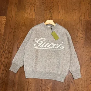 High Quality Designer Gucci Sweaters Red Wool Blend Jacquard