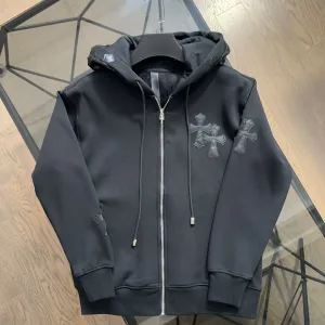 Reps Super Clone Chrome Hearts Coat Black Fleece Winter
