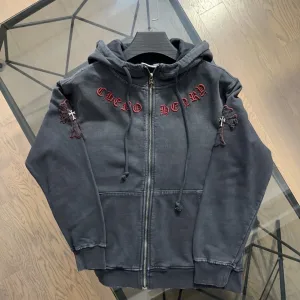 Luxury Chrome Hearts Coat Red Leather Patch