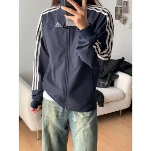 Luxury AAA Adidas Outerwear Blue Oxford Cloth