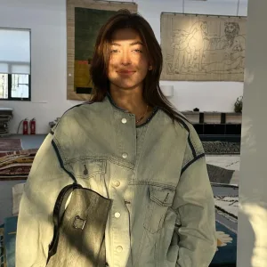 Luxury AAA Margiela Outerwear Blue Cotton Pure Denim Autumn Early