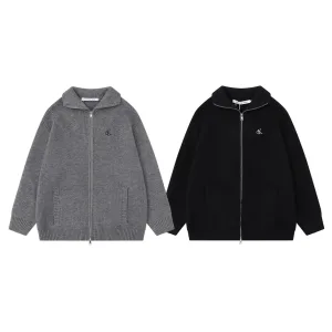 Super Clone Calvin Klein Coat Red Cotton Wool Blend Embroidery