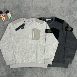 Reps High Quality Stone Island Hoodie Red Polyester Fleece Ribbed Fabric Exquisite Workmanship Street Style Autumn