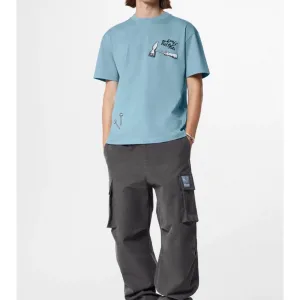 Designer Louis Vuitton Cargo Pants Ash Cotton Nylon Plain Weave