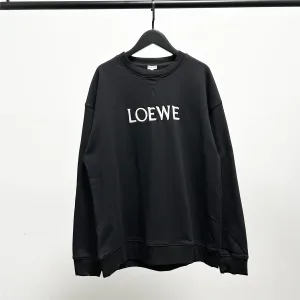 AAA Loewe Sweatshirt Red Ribbed Fabric Autumn Patch