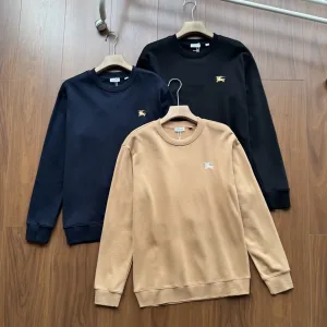 AAA Burberry Sweatshirt Blue Cotton Pure Simple Style Embroidery Heavy Large Print
