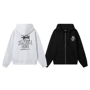 Reps Luxury Stussy Jacket Ash Eva Cotton Pure Fleece Streetwear Exquisite Tailoring Plastisol Printing