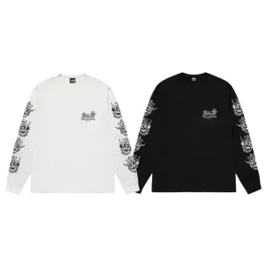 High Quality Reps Stussy Long-Sleeved Shirts Ash Eva Cotton Pure Streetwear Exquisite Tailoring Plastisol Printing