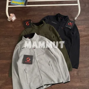 Designer AAA Mammut Coat Red Fleece Autumn Winter Early Zippered Pocket