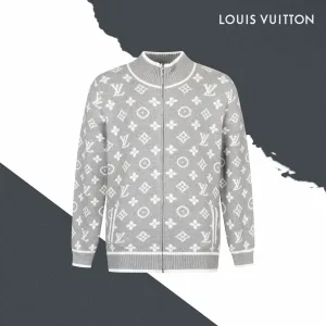 Designer Louis Vuitton Coat Ash Cotton Fine Wool Cashmere Jacquard