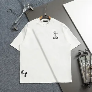 Super Clone Chrome Hearts Short-Sleeved T-Shirt Ash Cotton Silk Suitable For All Body Types Summer Embroidery