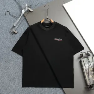High Quality Balenciaga Short Sleeves Red Embroidery