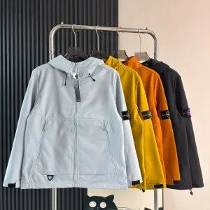 Super Clone Designer Stone Island Jacket Orange Street Style