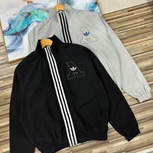 High Quality Adidas Outerwear Black Cotton Mesh Spring Summer Autumn