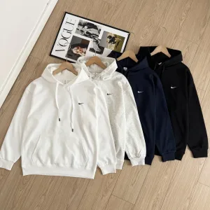 Designer Nike Hoodie Red Cotton Fleece Autumn Winter And Even Stitching Embroidery 3D