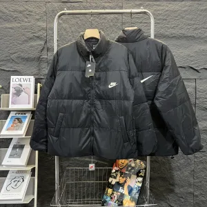 Designer Nike Down Jacket Black Duck Relaxed Fit Easy To Match Winter