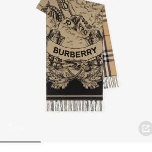 Designer Burberry Scarf Ash Cashmere Jacquard