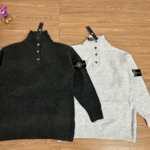 Luxury Super Clone Stone Island Hoodies Red Wool Lace Exquisite Workmanship Street Style Embroidery