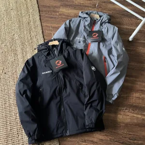 AAA Mammut Jacket Red Cotton Polyester Winter Zippered Pocket