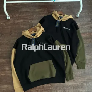 High Quality Ralph Lauren Hoodie Green Fleece Fabric Autumn